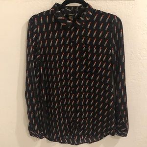 Vintage forever 21 Prada lipstick print black top
